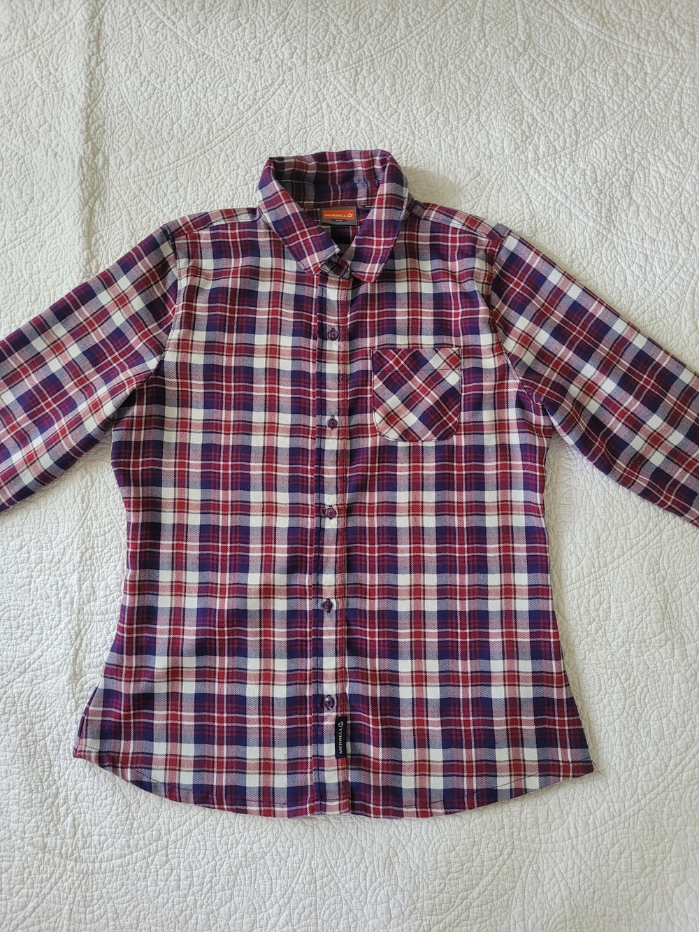 Merrell Flannel Plaid Button Up Shirt